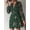 Green, variant on Women's Floral Print Chiffon A-Line Mini Dress Long Peasant Sleeves Elastic Dress