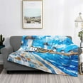 thumbnail image 2 of Fotbe Greek Island Windmills Painting Manta de Franela con Estampado, Manta Ultrasuave para Cama, Sofá, Auto, Hipoalergénica y Antibolitas-50"x40", 2 of 6