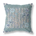 thumbnail image 4 of Pond Peacock Throw Pillow with Removable Cover in Gray Muted Blue Light Blue 18x18, 4 of 4