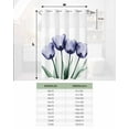 thumbnail image 6 of No Hook Shower Curtain with Snap-in Liner, Light Purple Tulip Waterproof Fabric Bathroom Curtains, Farmhouse Elegant Flowers Botanical Bath Curtains & Mesh Top Window 60"x72", 6 of 6