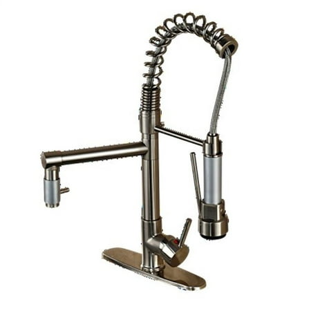 Senlesen Brushed Nickel Kitchen Sink Faucet Pull Out Down Sprayer
