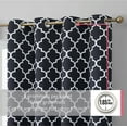 thumbnail image 2 of THD Moroccan Trellis Lattice Decorative Blackout Thermal Privacy Room Darkening Grommet Window Drapes Curtain Panels for Bedroom - Set of 2 (Black, 37 W x 84 L), 2 of 7
