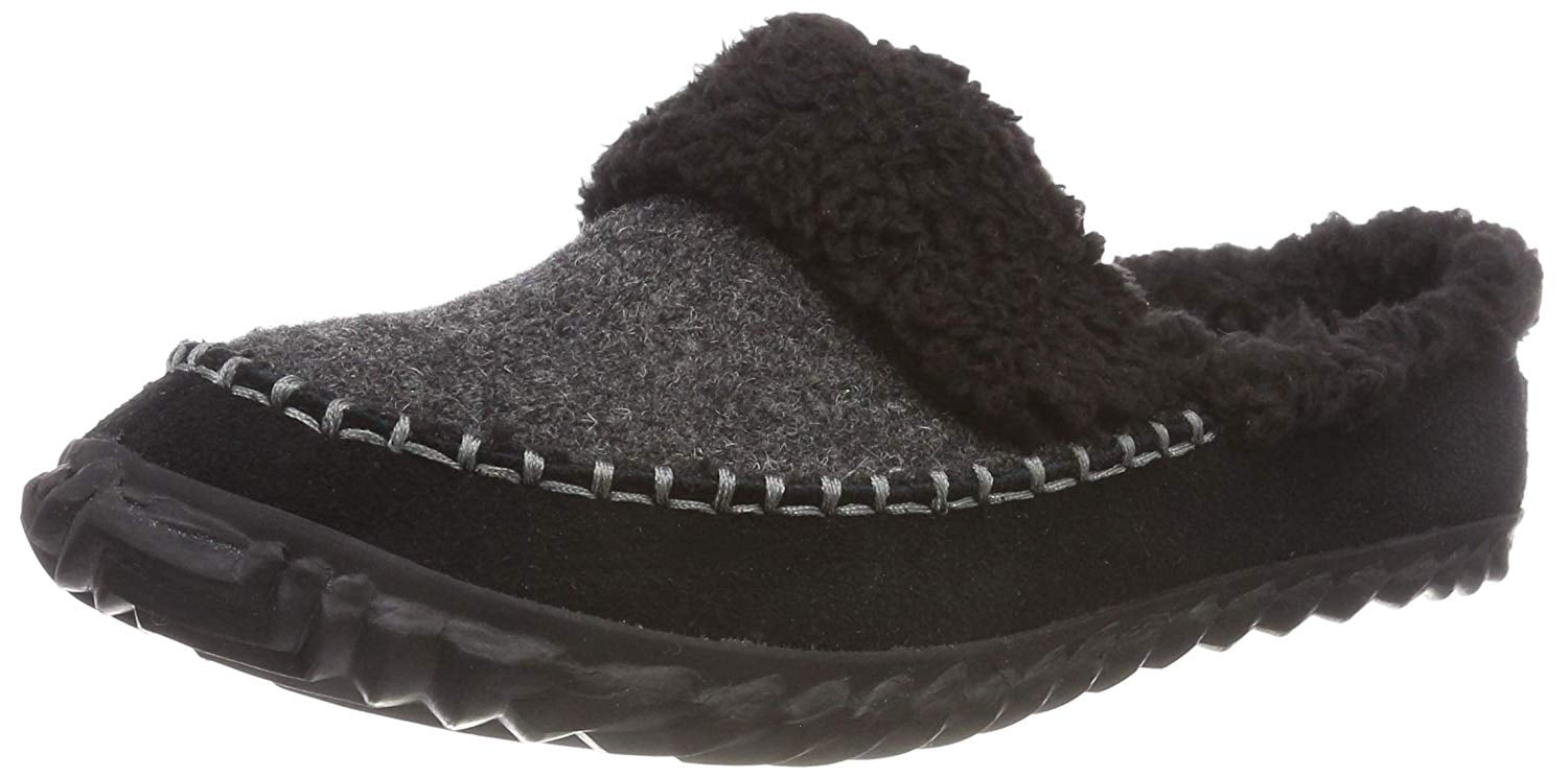 Slide Slip On Slippers, Black/Charcoal 