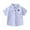 Blue, variant on RUTAYY Children Boys Shirt Summer Short Sleeved Loose Letter-Embroidered Shirt Elegant Stylish Tops , White, 3.5-4 Years