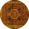 thumbnail image 1 of Ahgly Company Indoor Round Persian Yellow Traditional Area Rugs, 5' Round, 1 of 4