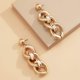 thumbnail image 5 of Pendientes de eslabones YUANXCMXG colgantes de cadena de eslabones cubanos Oro A, 5 of 5