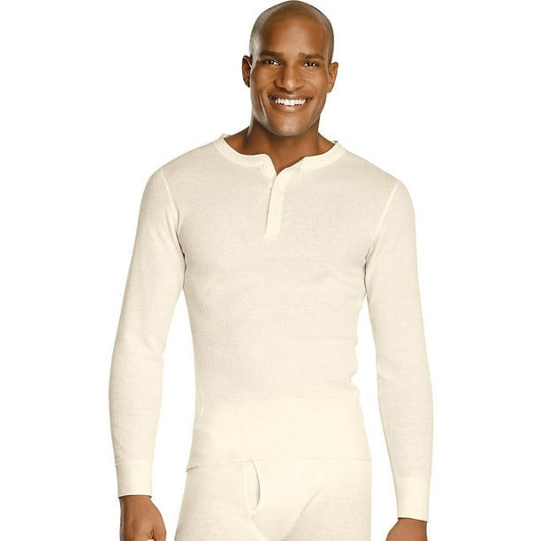 Hanes Hanes XTemp Men's Organic Cotton Thermal Henley 3X4X 14610