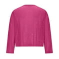thumbnail image 6 of Women's Sequin Jackets Long Sleeve Open Front Solid Cardigan Coat Lightweight Fall Fashion Party Casual Classic Blazer Hot Pink L, 6 of 7