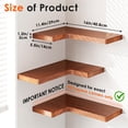 thumbnail image 2 of Estantes flotantes de esquina Fixwal de madera maciza natural, juego de 3, 2 of 7