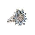 thumbnail image 4 of Anillo de diamantes de girasol azul claro a la moda para mujer, anillo creativo a la moda, joyería Wmkox8yi sjalhkljlk2629, 4 of 9
