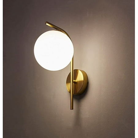 

Modern Creativity Wall Lamp With Glass Ball Shade E27 Gold Finish Wall Sconces Light Fixture Personality Wall Mount Light For Bedroom Living Room Hallway Wall Art
