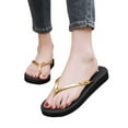 thumbnail image 4 of Utoimkio Thong Flip Flops Sandals for Women Summer Casual Beach Flat Sandals for Women Wide Width Summer Casual Walking Shoes, 4 of 9