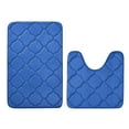 thumbnail image 3 of 2 Piece Geometric Design Solid Color Memory Foam Rug Set Non-Slip PVC Backing, 3 of 7