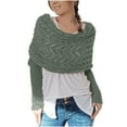 thumbnail image 2 of SwiftWear Multifunctional Scarf with Sleeves for Women Long Sleeve Knitted Cable Wrap Shrugs for Women Crochet Sweater Free Size, 2 of 4