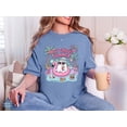 thumbnail image 4 of VibeNest Studio Unisex Hot Ghoul Summer Pastel Ghost Flamingo Spooky Summer Halloween Garment Dyed Graphic T-Shirt, 4 of 8
