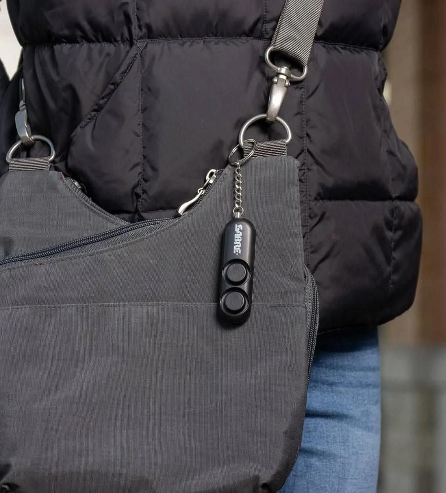 Sabre Alarme personnelle noire avec porte-clés Alarme personnel