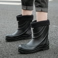 thumbnail image 5 of NOKIO Warm And Waterproof Men'S Short Boots Men's Spring Summer Autumn And Winter Mid Tube Plus Velvet Removable And Washable Outdoor Fashion Work Fishing Car Wash Kitchen Non Slip Warm Rain Boots, 5 of 5