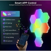 Hexagon Light Panels 8 Pack RGB LED Hexagon Wall Lights with APP & Remote Control Music Sync Lights for Living Room, Bedroom, Gaming Rooms Decor