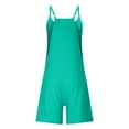 thumbnail image 6 of DUMUIELD Womens Rompers Summer Casual Loose Sleeveless Overalls Spaghetti Strap Shorts Jumpsuit 2025 Beach Vacation Jumpers Mint Green,L, 6 of 7
