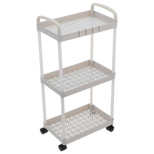 Carrito multiusos con ruedas, organizador de almacenamiento de plástico de 3 niveles, carrito de almacenamiento con ruedas para cocina, baño, dormitorio, guardería.