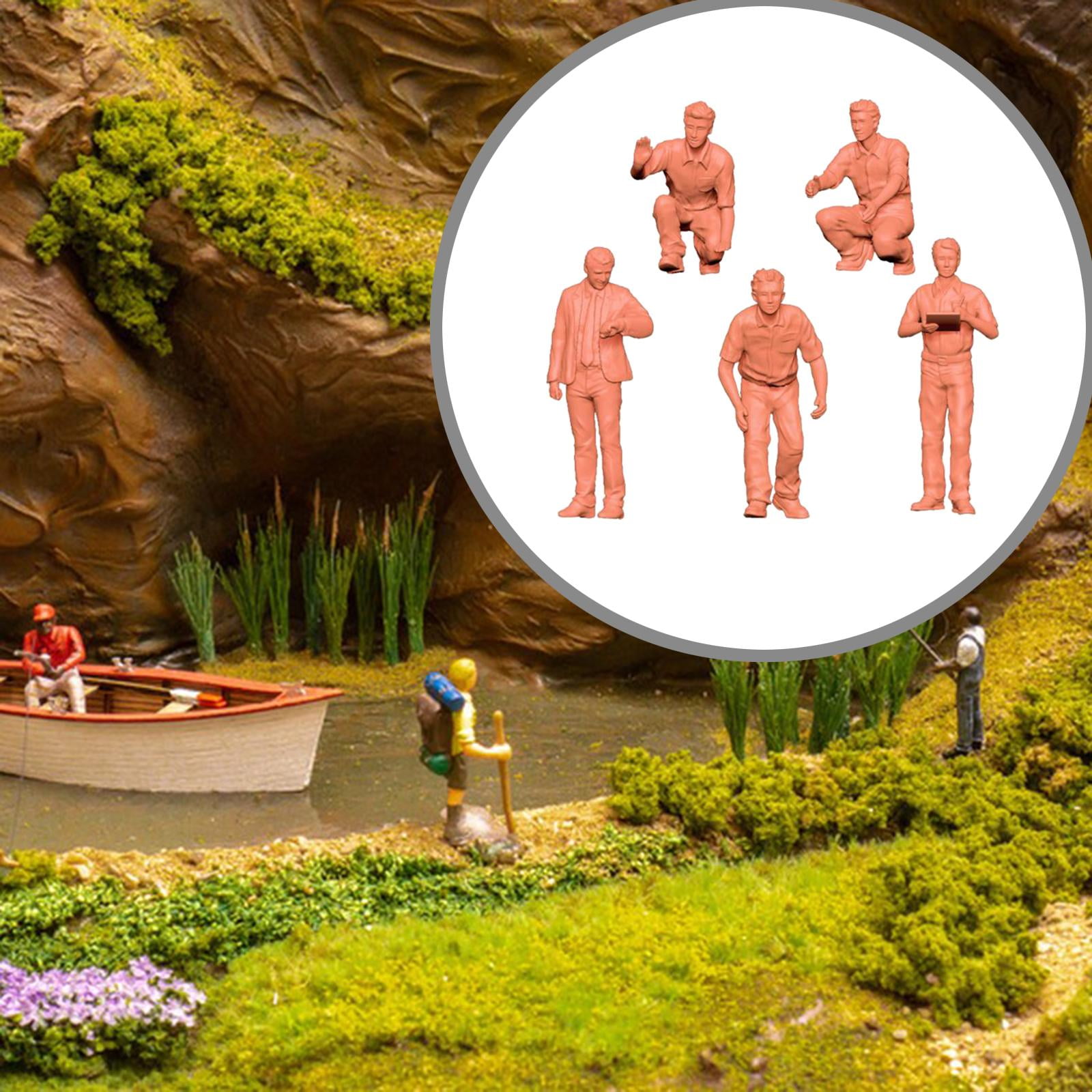 5 Pieces Miniature People Figures Diorama Models Resin Material for Sand Table Scenes and Dollhouses