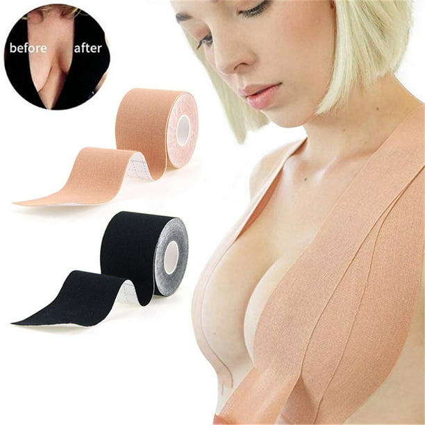 Breast Lift Tape Long Chest Tape Nipple Tape with 10 Pairs Silicone Nipple  Cover