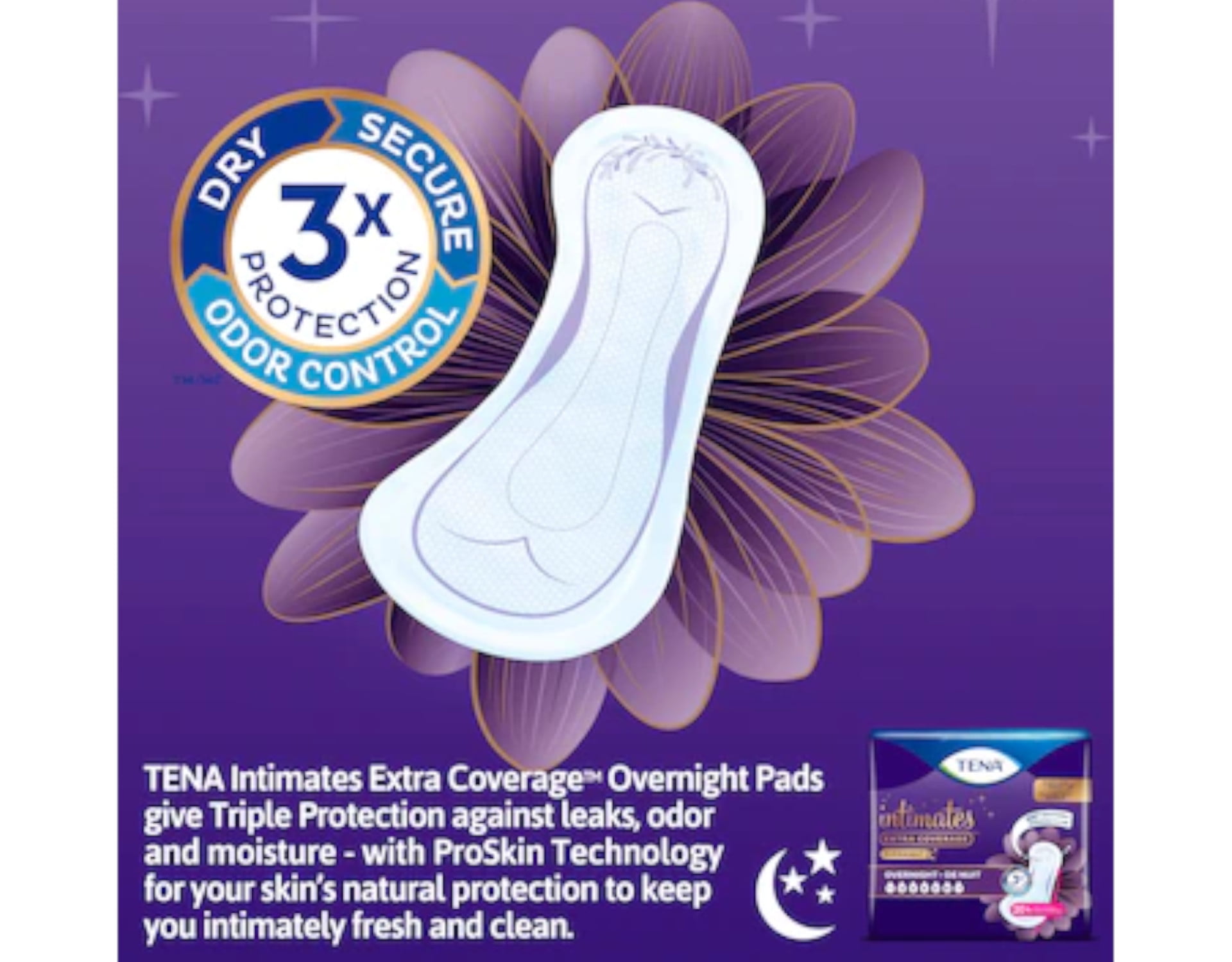 TENA Intimates Overnight Incontinence Pads for Women ,45 Pads 768702543408