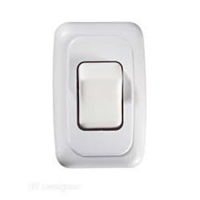 1.62 x 1.25 in. Cut-Out SPST White Single Contoured Wall Switch, On & Off