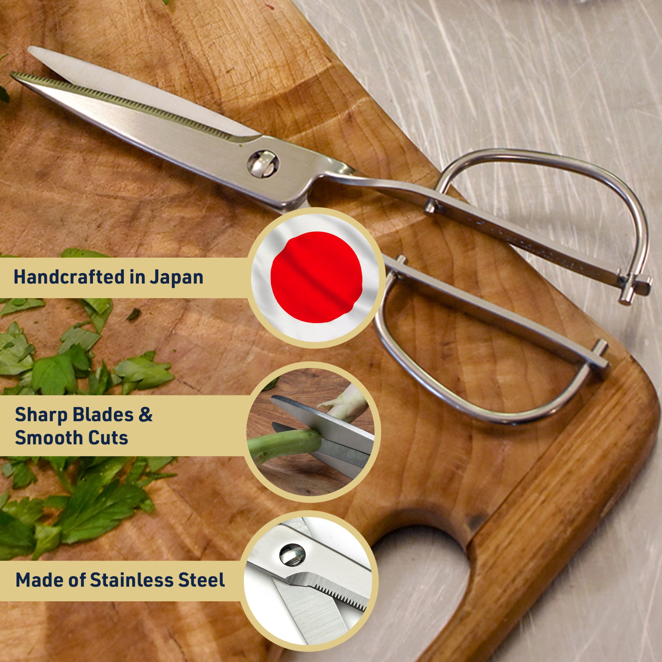 Kings County Tools Japanese Super Smooth Stainless Steel Kitchen Scissors - Multipurpose Shears