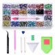 thumbnail image 3 of 1 Cristales Ab Nail Art Rhinestones Decoraciones Flatback Round Gems Kit con pegamento, 3 of 5