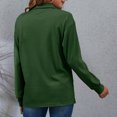 thumbnail image 4 of Blusa Manga Larga Color Puro Cuello De Solapa Con Botones Tops Casuales De Moda Para Mujer, 4 of 6
