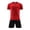 Red, variant on Odeerbi Toddler Kids Teen Boys Girls Mesh Soccer Training Uniform Set Gradient Short Sleeve T-Shirt Shorts Quick Dry Athletic Sets for 1-14 Years