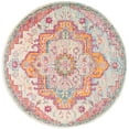 thumbnail image 2 of SAFAVIEH Crystal Debra Southwestern Area Rug, Light Blue/Fuchsia, 4' x 4' Round, 2 of 10
