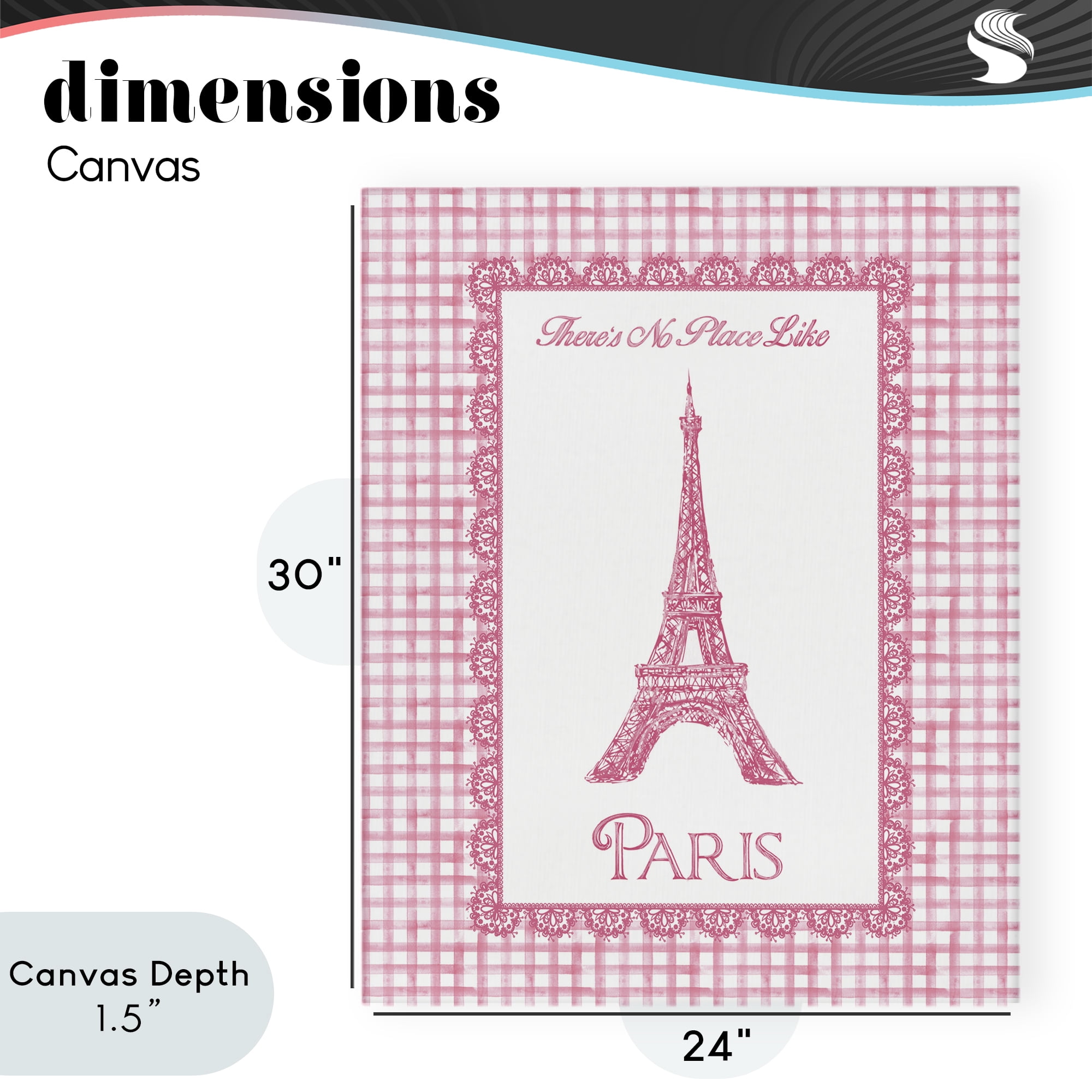 Stupell Industries No Place Like Paris Pink Lace Canvas Wall Art, design by Conrad Knutsen