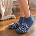 thumbnail image 4 of Adult Winter Slipper Socks Fleece Lined Thick Warm Floor Socks Non Slip Indoor House Socks Knit Ankle Cabin Socks Cozy Thermal Bed Socks For Women Men Soft Plush Gripper Bottom Cold Weather Footwear, 4 of 4
