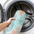 thumbnail image 6 of Entryway Rug 2'x3', Teal Red Coastal Kitchen Runner Rugs Non-Slip Carpet Mats, Nautical Seahorse Beach Coral Starfish Bedside Rugs Runners Washable Floor Carpet for Bathroom Laundry Room, 6 of 8