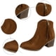 thumbnail image 5 of NECHOLOGY Botas Mujer Adulto Femenino Zapatos Botines mujer Botas de tacón grueso con cremallera y borlas de ante liso Retro a la moda para mujer (Brown, 8.5), 5 of 7