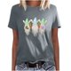 thumbnail image 1 of Moda Mujer Causal Pascua Cuello redondo Blusa estampada Camiseta de manga corta Tops de verano Pompotops  hkajfhjk461157, 1 of 6