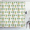 thumbnail image 1 of Tropical Shower Curtain, Graphic Image of Palm Branches and Pineapples on Diamond Shape Pattern Backdrop, Fabric Bathroom Set with Hooks, 69W X 84L Inches Extra Long, Multicolor, by Ambesonne, 1 of 3