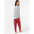 thumbnail image 3 of Joyspun Women's Long Sleeve Sleep Top and Jogger PJ Set, 2-Piece, Sizes up to 3X, 3 of 3