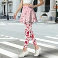 thumbnail image 2 of SCRAWLGOD Love Red Pink Stretchy Golf Skirt with Leggings for Women Comfortable Casual Pickleball Skorts Leggings Moisture-Wicking Comfy Tennis Yoga Pants, S, 2 of 7