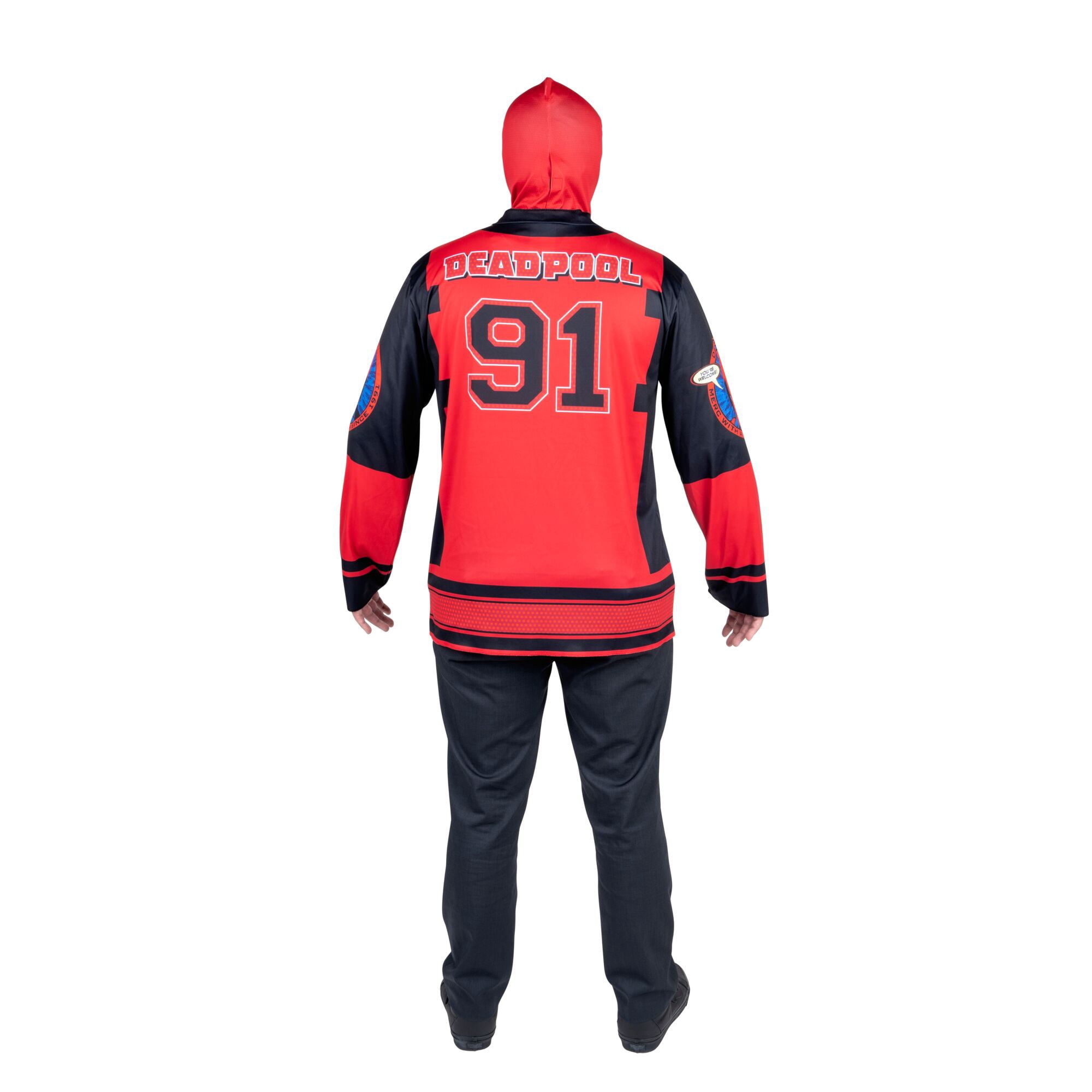 Marvel Deadpool Halloween Costume Top and Mask for Adults, Men's Size L/XL (36-42), by Jazwares