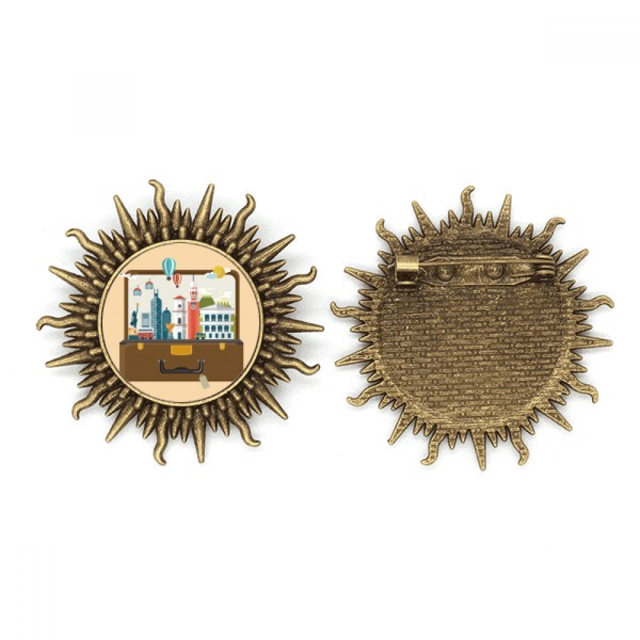 Pin de gancho de metal vintage Unbranded Hong Kong forma de sol