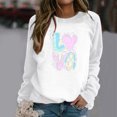 thumbnail image 2 of EHQJNJ Chandails en Molleton Graphiques à Col Rond pour Femmes Vintage Imprimé de la Saint-Valentin Manches Longues Blouse Pull Décontracté (Style 03), 2 of 4