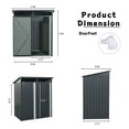 thumbnail image 5 of Syngar 5' x 3' Shed, Outdoor Storage Shed with Lockable Door, Air Vents and Transparent Plate, Large Metal Tool Shed for Garden, Yard, Lawn to Store Bikes, Tools, Lawnmowers, Trash Cans, Gray, 5 of 9
