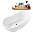 thumbnail image 3 of 59" Streamline G-84-324-BGM Soaking Glossy White Freestanding Tub and Tray With Internal Drain in Brushed GunMetal, 3 of 8