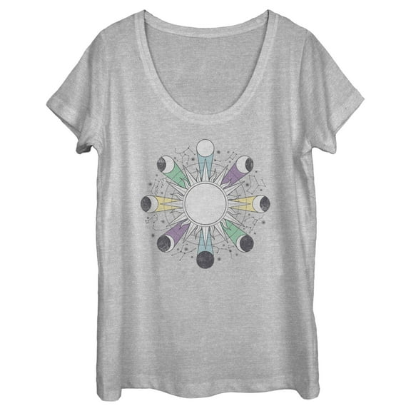 Women's Lost Gods Lunar Phase Symbols  Graphic Tee Athletic Heather Medium