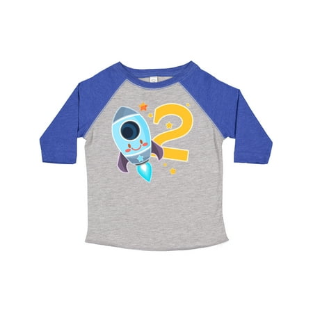 

Inktastic Rocket Space Ship Happy Second Birthday Gift Toddler Boy or Toddler Girl T-Shirt