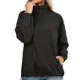 thumbnail image 3 of EIMELI Imperméable Femmes Léger Imperméable Imperméable Coupe-Vent à Capuche Extérieur (Noir M), 3 of 5