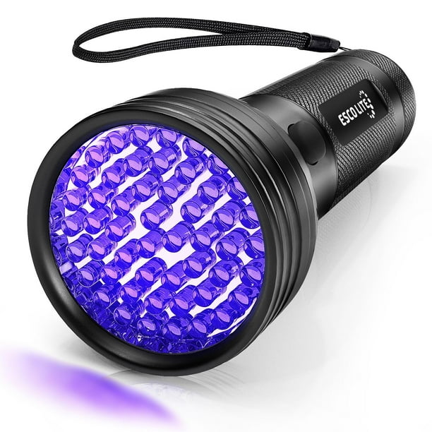 ESCO LITE Escolite Linterna UV Luz Negra, 51 LED 395 nM Detector de Luz Negra Ultravioleta para Orina de Perro, Manchas de Mascotas y Chinches